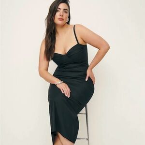 Reformation Black Midi Dress